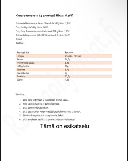 Ruokaohjelma - LihaBudjetti
